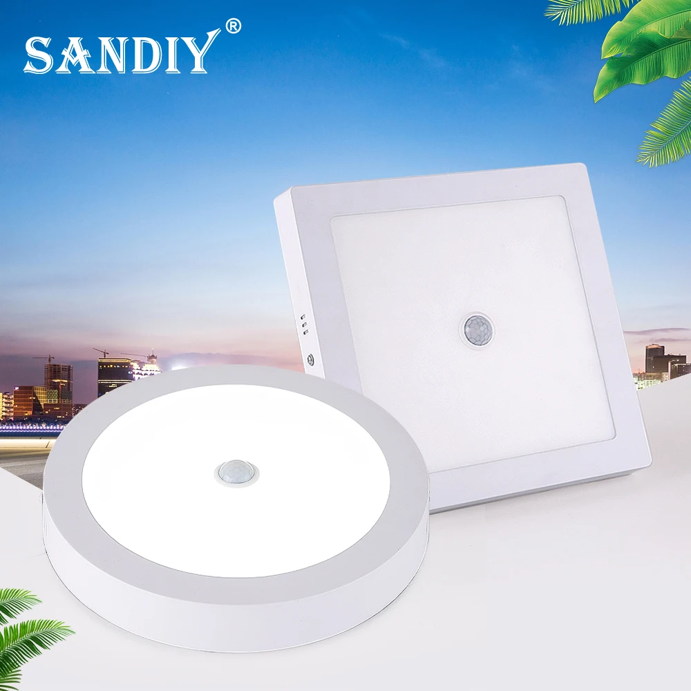 SANDIY Ceiling Lights Motion Sensor LED Panel Lights Smart Ceiling Lamp 6W 12W 24W for Foyer Kitchen Hallway Luminarie AC85-265V view 2