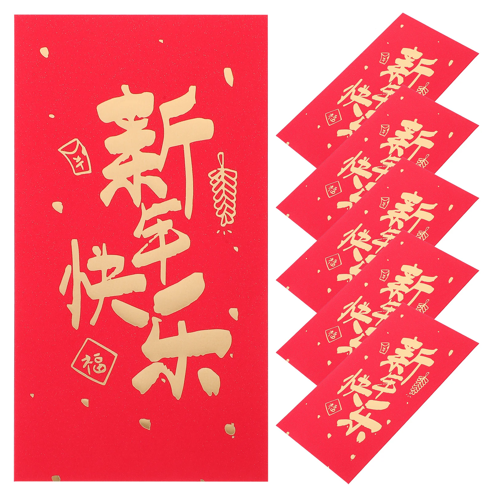6Pcs Red Envelope Chinese Style Lucky Money Envelopes Thickened Paper Cash Holder Spring Festival Red Packets for New Year