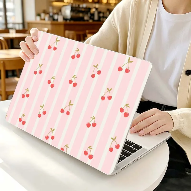 Cute Pink Cherry Cover For Apple MacBook Air Pro 13.3 14.2 15.3 11.6 12 16 13 inch Laptop Protective Case Hard Shell