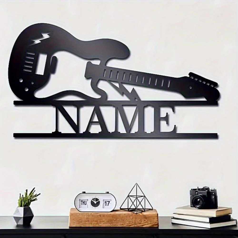 

Exceptional Custom - Built Guitar Outline Metal Sign Personalized Wall Art for Music Enthusiasts Reusable Home Porch Decor