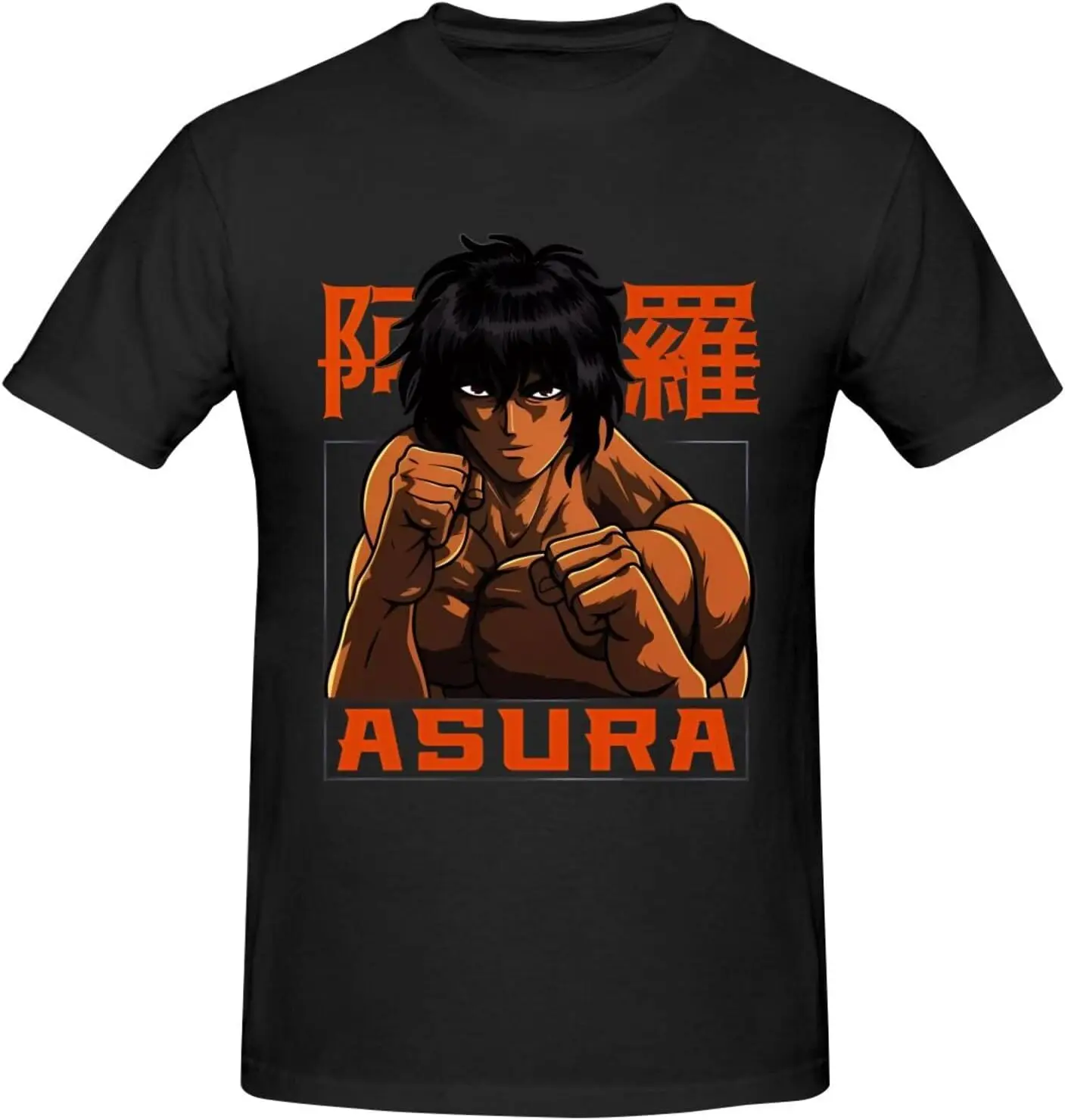 Kengan Anime Ashura Shirt Men's Breathable Custom Cotton Short Sleeve Tshirt Fashion Casual Tops Tees Black