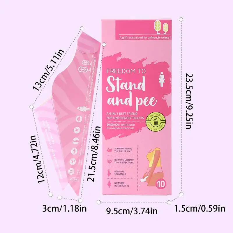 10pcs Paper Urinal Toilet Disposable Female Urination Device Pregnant Women Standing Urinary Funnel Foldable Pee Paper Cups - view 6