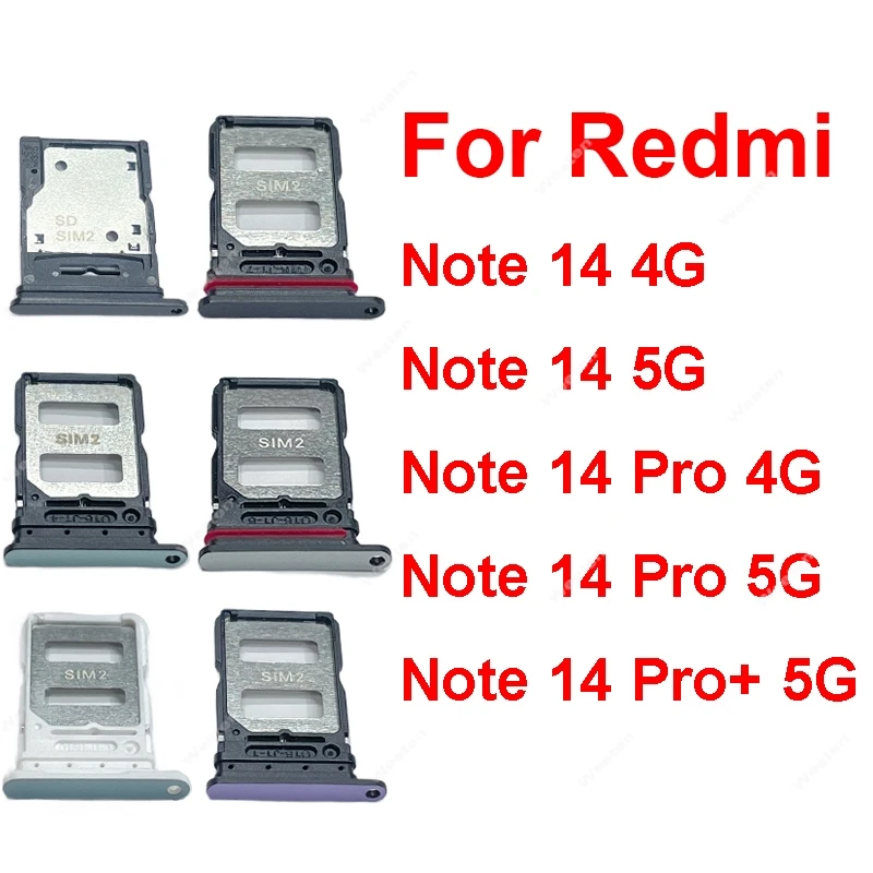 Sim Card Reader SIM Card Slot Holder Repair Replacement Parts For Xiaomi Redmi Note 14 Note 14 Pro Note 14 Pro+ Plus 5G
