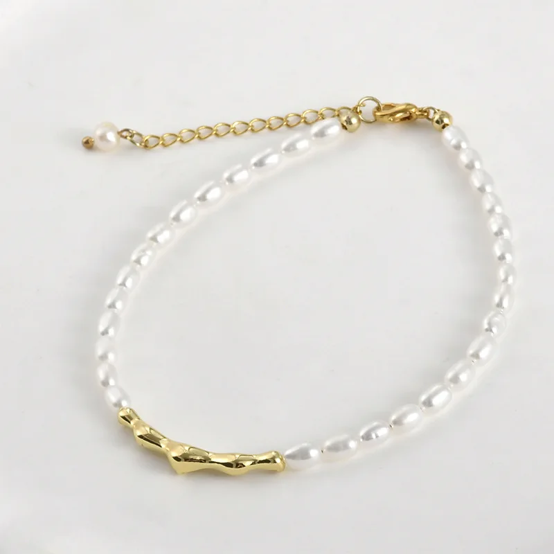 Copper Plated 14k Real Gold Color Retention Liquefied Long Elbow DIY Handmade Beaded Bracelet Necklace Accessories Material