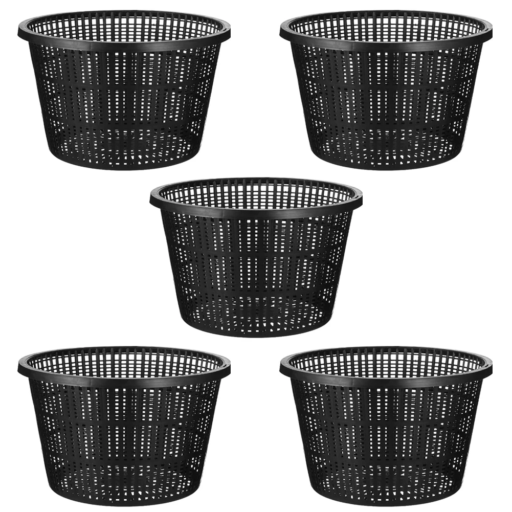 

Pond Plant Support Basket Decor Mesh Plant Containers Black Plastic Flower Basket Optimal Water Circulation Aquatic Gardening