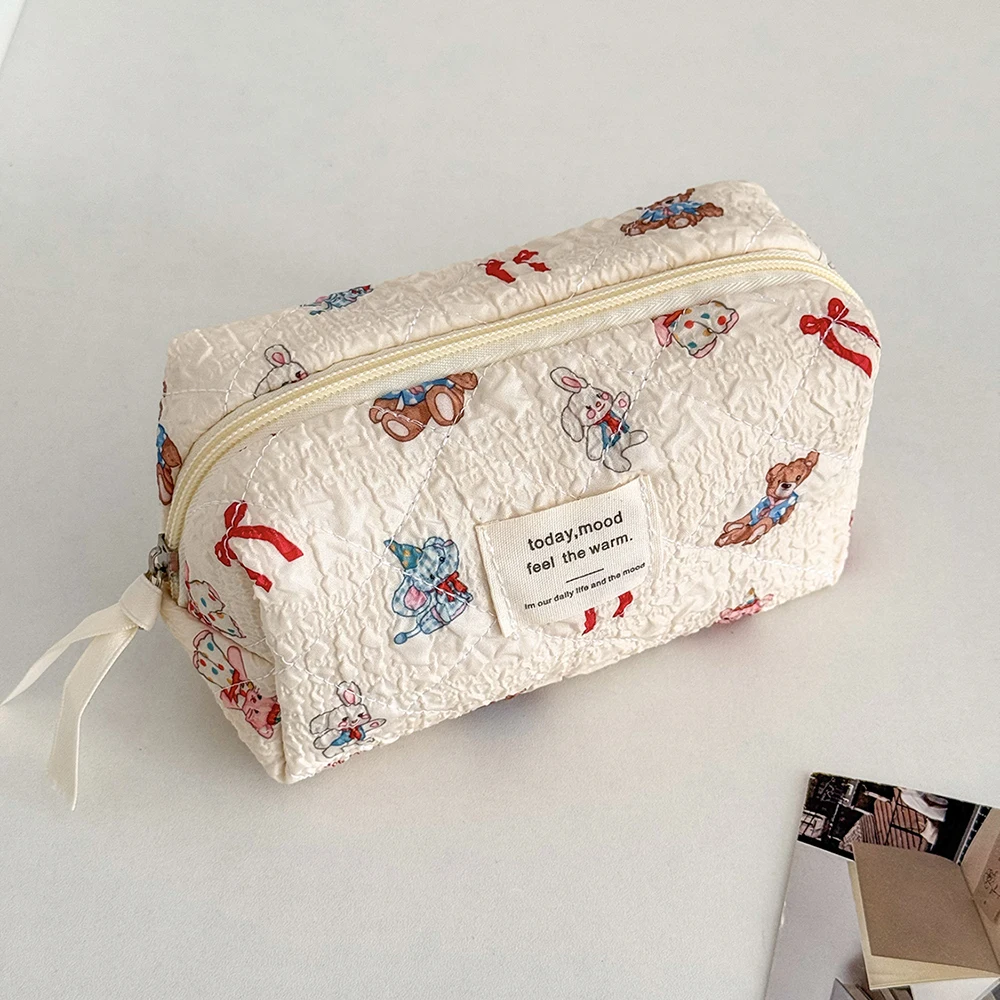 Kawaii Cartoon Tiere Frauen Stepptasche Große Kapazität Kosmetik Kulturbeutel Organizer Tasche 3er Typ Damen Reißverschluss Make-up Tasche – Detail 5
