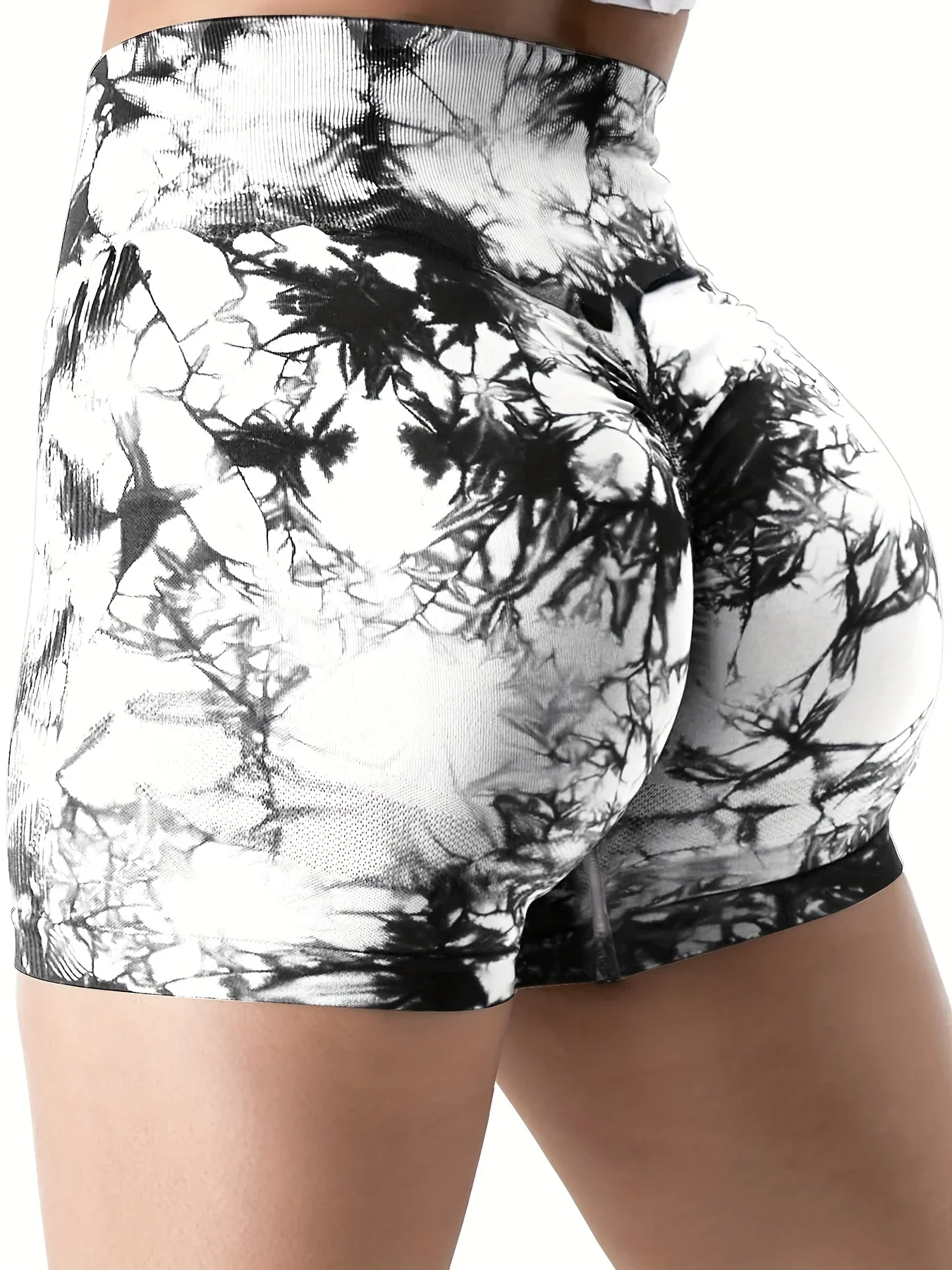 High-Stretch Tie-Dye Booty Lifting Biker Shorts - Seamless High Waist, Non-Sheer, for All-Season Workout Comfort