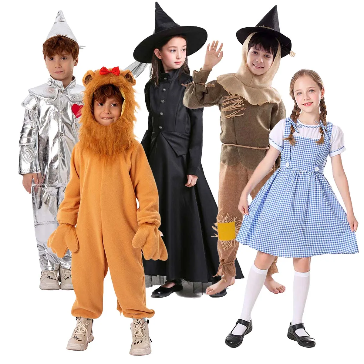 

Halloween KiD Lion Tinplate Man Scarecrow Dorothy Costume