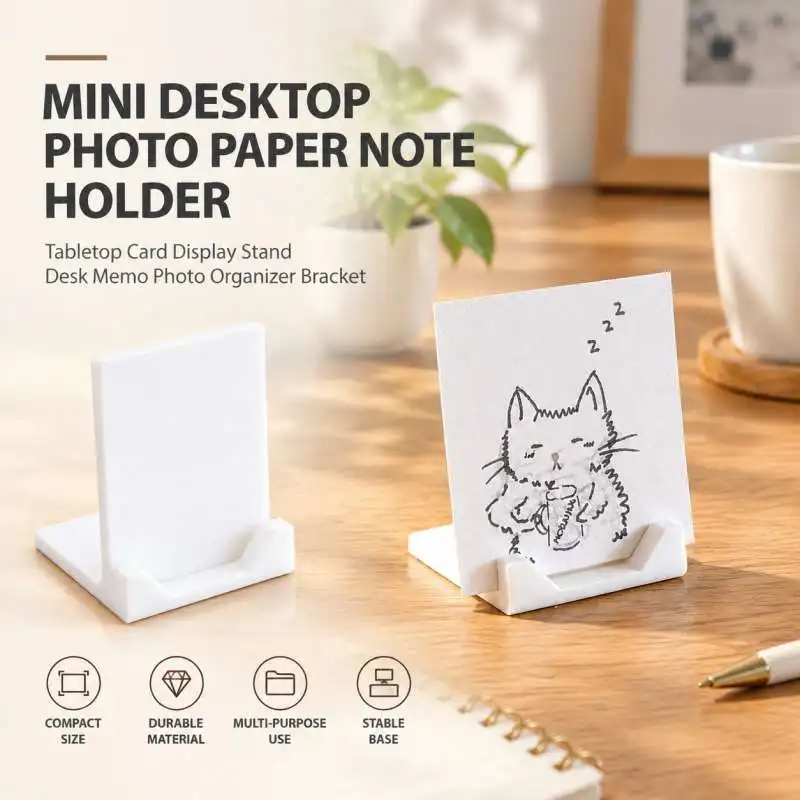 Mini Desktop Photo Paper Note Holder Tabletop Card Display Stand Desk Memo Photo Organizer Bracket