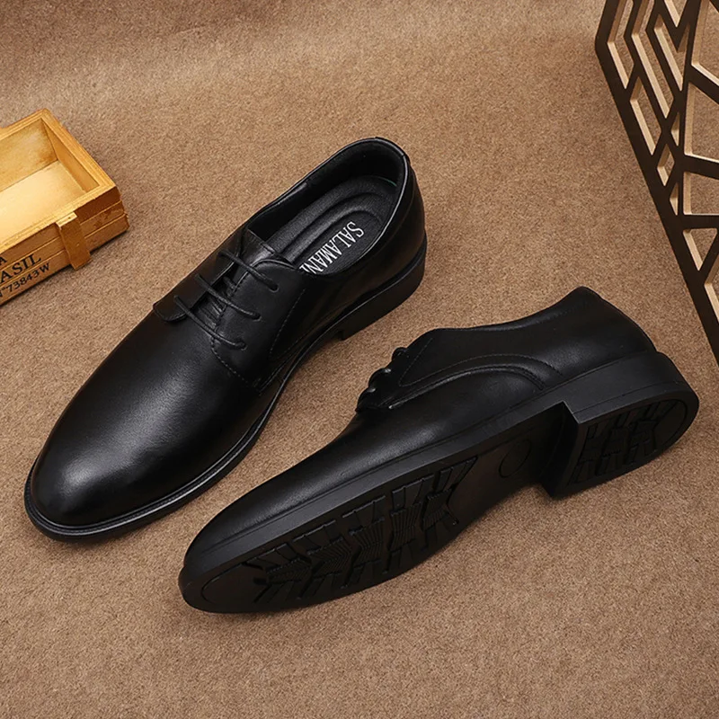 

New Top Layer Cowhide Leather Shoes for Men Summer of 2026 Trendy Casual Leather Shoes for Men Business Dress and Wedding Shoes