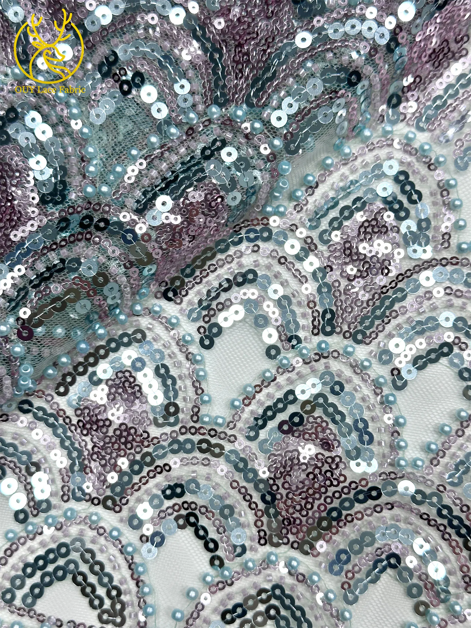 2026 Luxuriöser Afrikanischer Perlen-Spitzenstoff 5 Yards Hochwertiger Nigerianischer Französischer Pailletten-Tüll-Spitzenstoff Ideal für Hochzeiten und Bankette – Detail 18