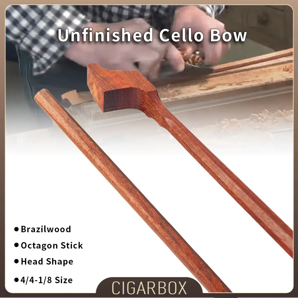 Unfinished Brazilwood Bow Blank For Cello  Arcos 4/4 3/4 1/2 1/4 1/8   Maker Use Acoustic Electric  Accessories