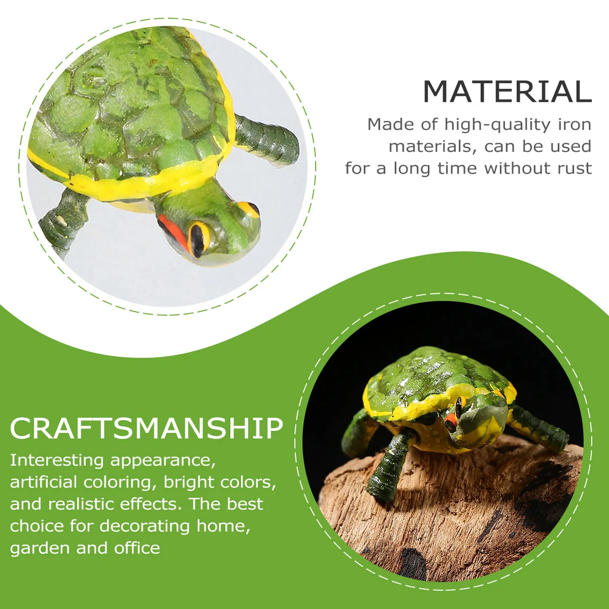 

Adorable Iron Tortoise Bonsai Ornament Desktop Plant Decoration Mini Garden Statue Sculpture Tortoise Adornment Micro Landscape