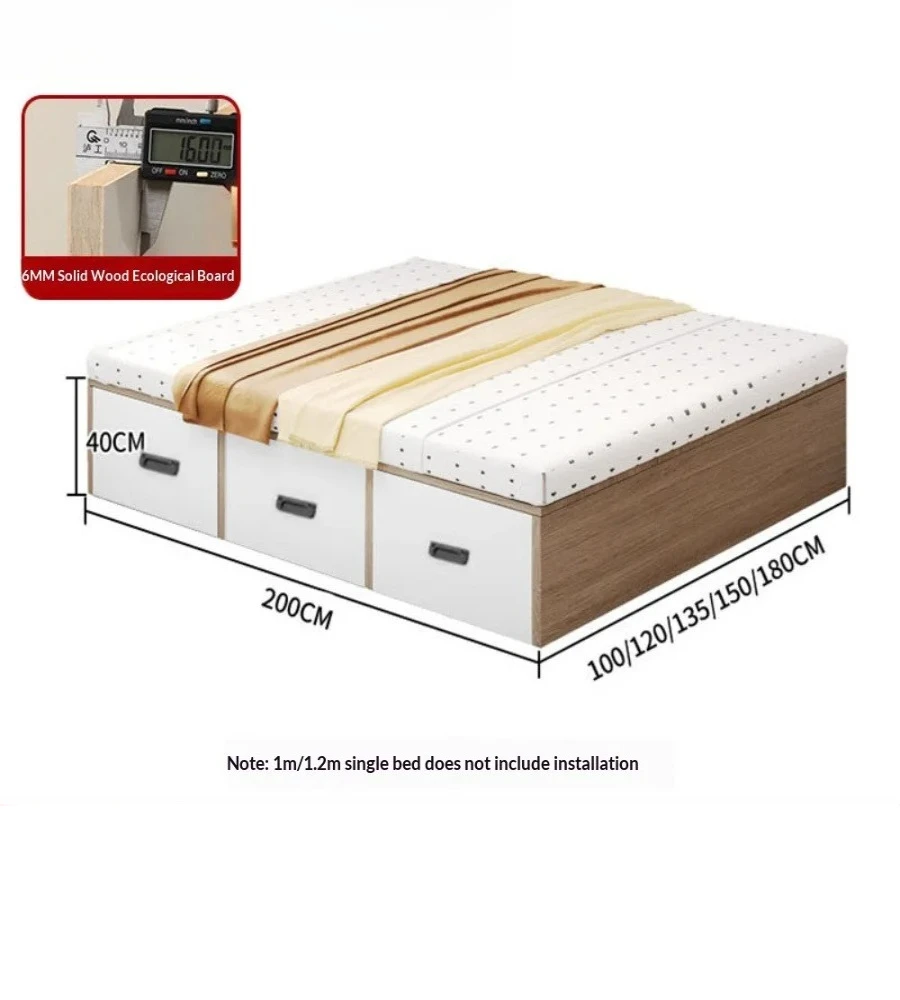 Space Saving Tatami Bed with Wardrobe&Desk Multifunctional Storage Combo Bed Integrated Sleeping Solution for Home Kids Bedroom view 5