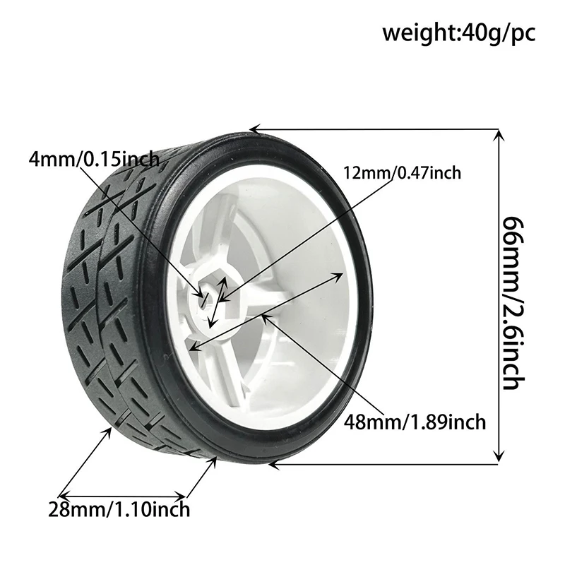 Plastic 12mm Hex On‑Road Rally Tire Rims for Tamiya TT01 TT02 XV01 TA06 PTG2 Upgrade Parts