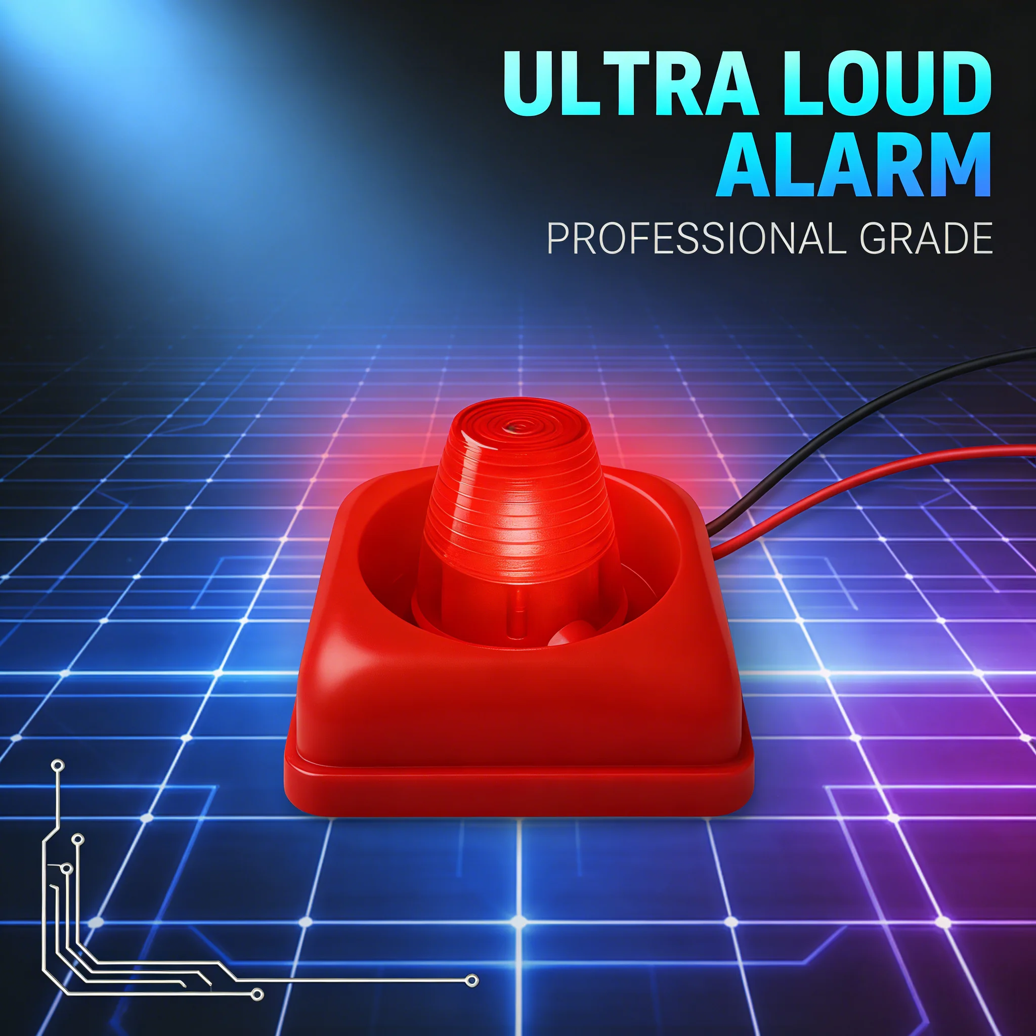 

Low Power ≤30mA 115dB Strobe Siren Alarm, DC7-26V Wide Voltage 120FPM Flash for Access Control