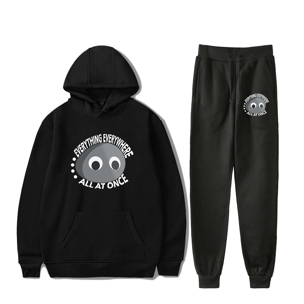 

Everything Everywhere All at Once Hoodie Jogger Pants Two Piece Set Sweatshirts+Sweatpants 2023 Funny Women Men's Sets