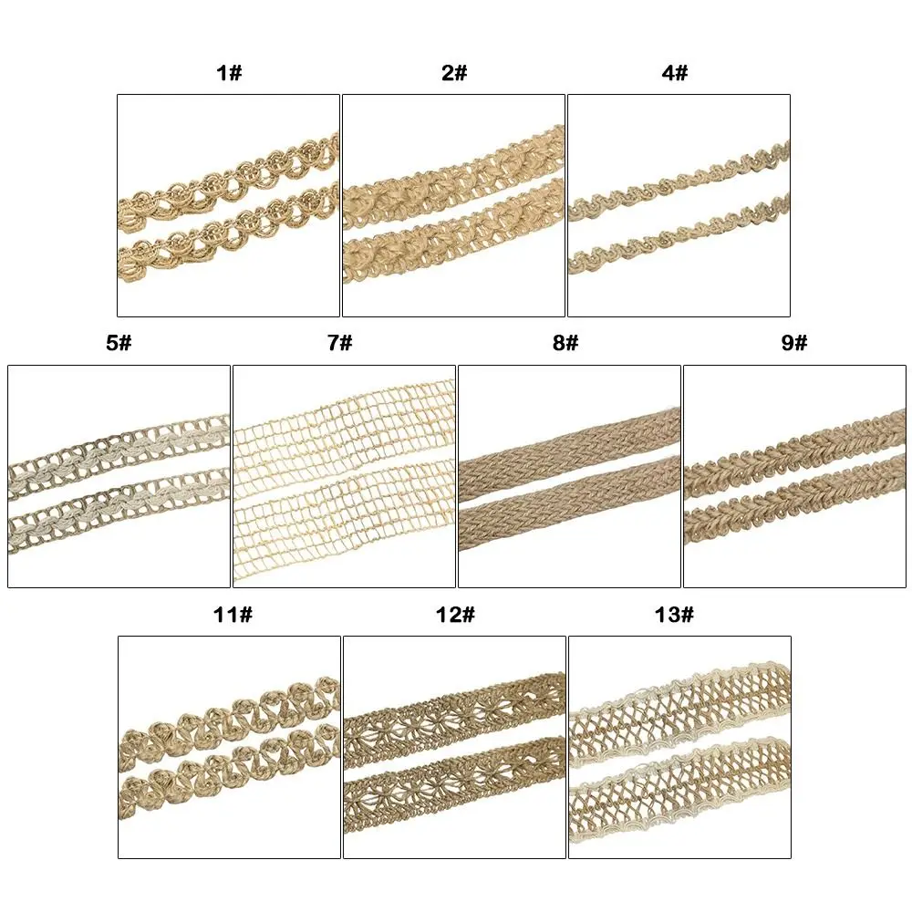 Vintage 10 Meter Burlap Ribbons Twine Handicraft Weavin Jute Yarn Lace Design Jute Burlap Ribbons Gift Warrping