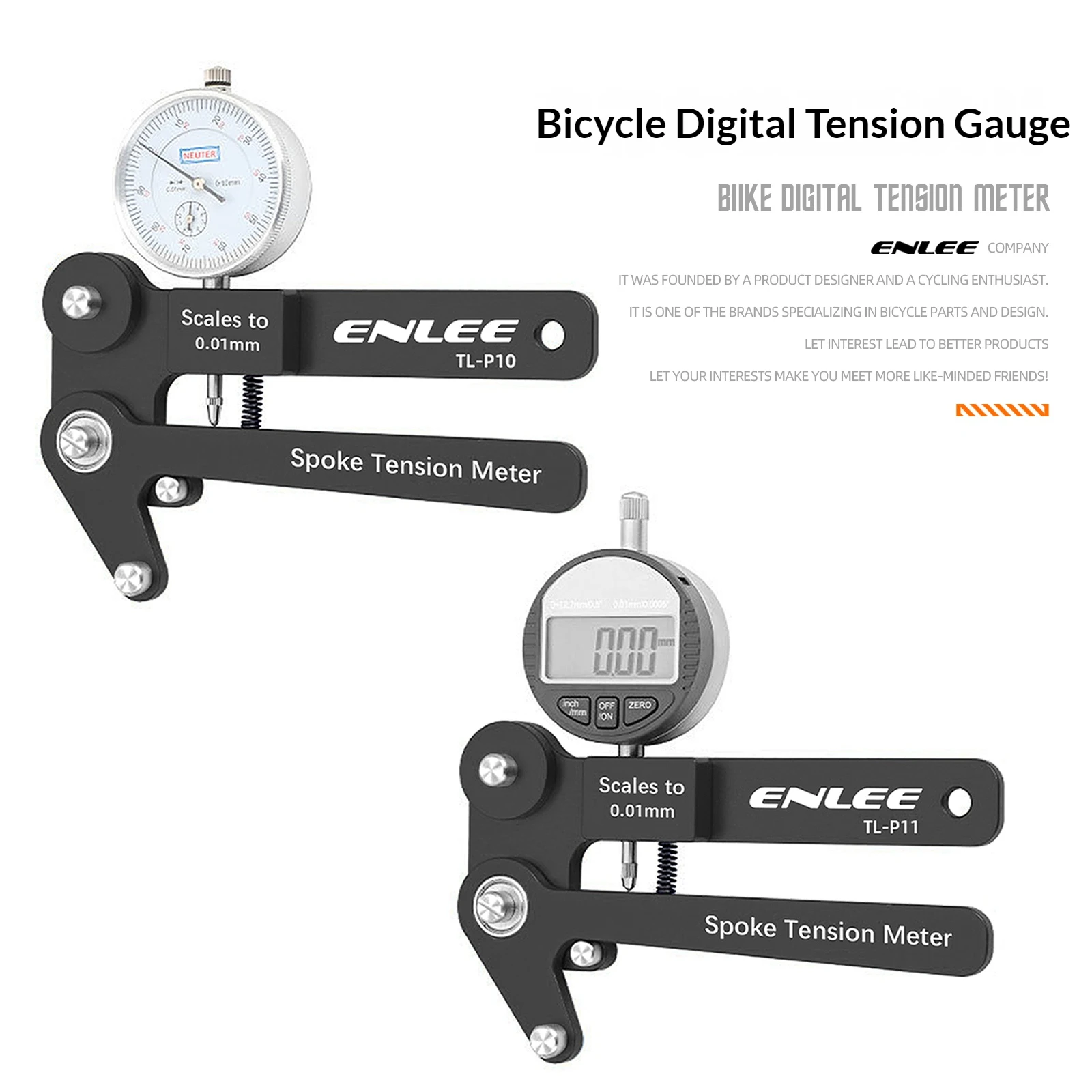 ENLEE Bike Spoke Tension Meter Digital 0.01mm Precision Wheel Truing Building Tool for Road Mountain Bicycle