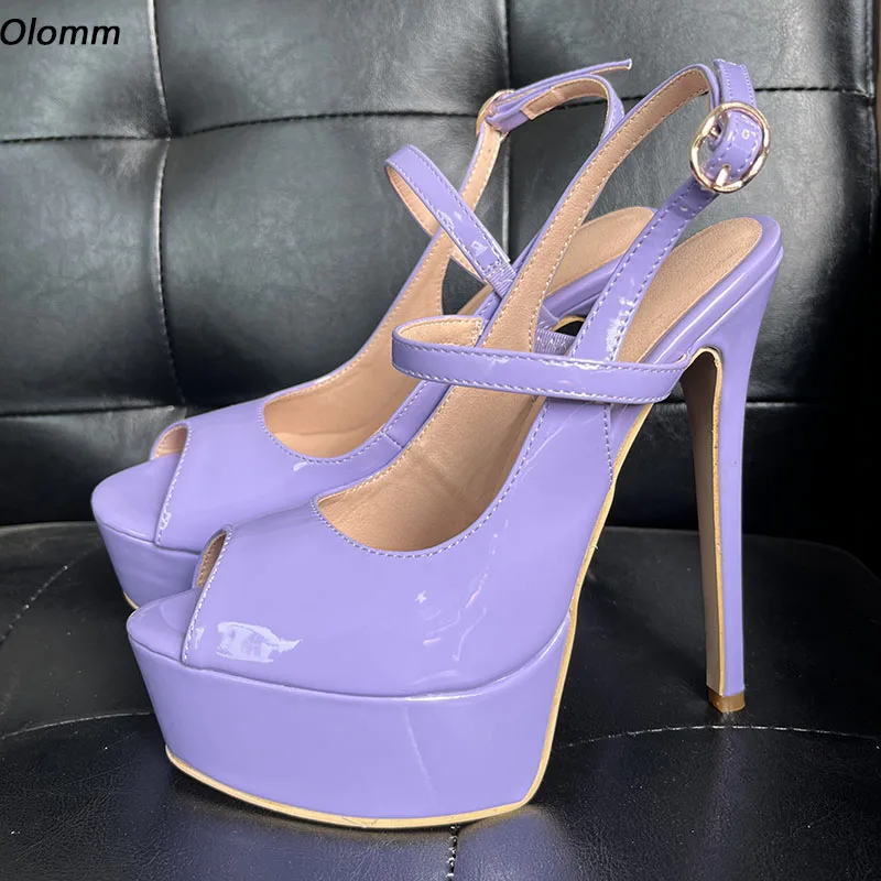 

Olomm Women Summer Platform Sandals Sexy Thin high Heels Peep Toe Gorgeous Violet Dress Shoes Ladies US Plus Size 5-20