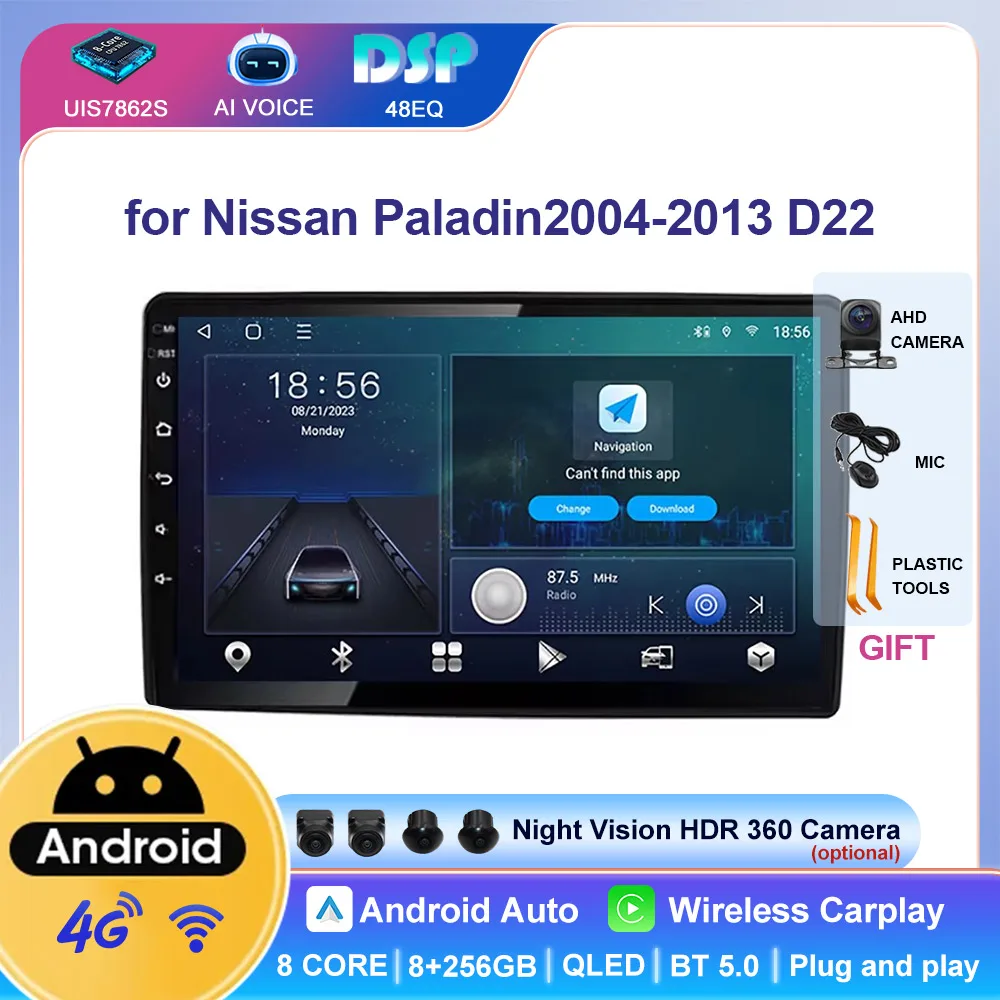 

10 Inch Android Audio Carplay Stereo Car Gps Navi System 1280*720 Screen Carplay Radio Player for Nissan Paladin 2004~2013 D22
