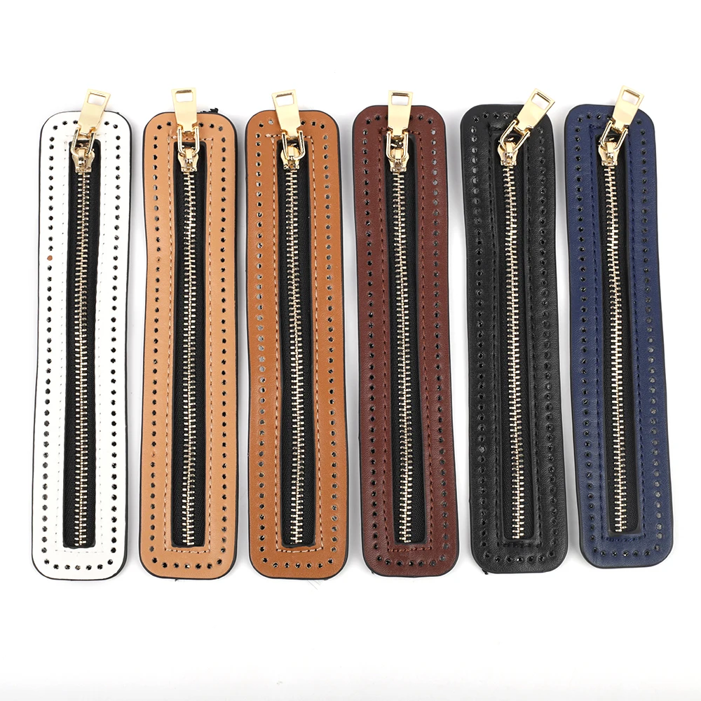 DIY Custom Zipper for Woven Bag Hardware PU Leather Zipper Sewing Accessories 18cm Metal Zipper for Clothes Shoes Supplies