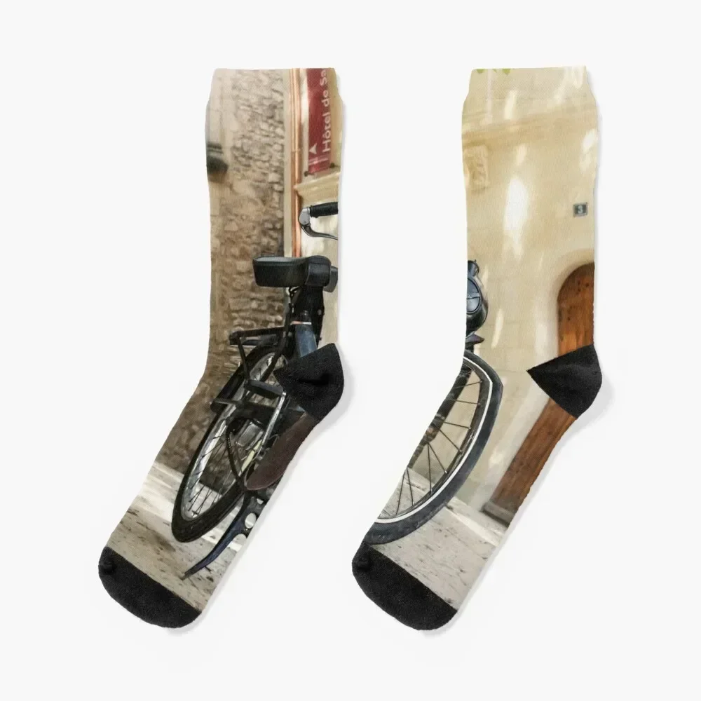 Bicycle with Solex auxiliary motor Socks funny sock heated Socks Woman Men's