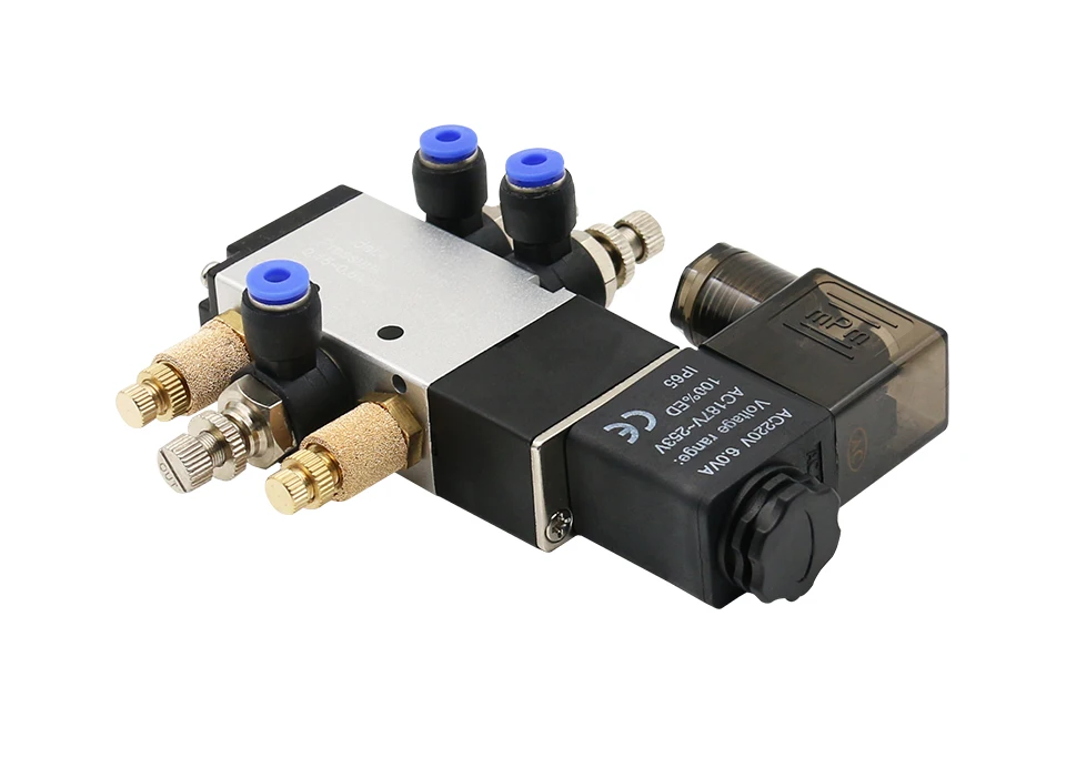 صمام لولبي Pneumatic Electric Solenoid Valve 5 Way 2 Position Control Air Gas Magnetic 4V210-08 12V 24V 110V 220V Coil Volt الغاز والوقود — تفصيل 2