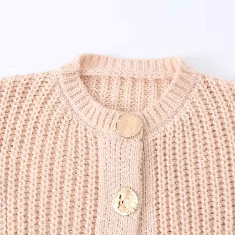Fashionable Multi-Color Chunky Knit Cardigan ZR Summer New Arrival Women's Knitted Sweater Polyester Fiber Long Sleeve