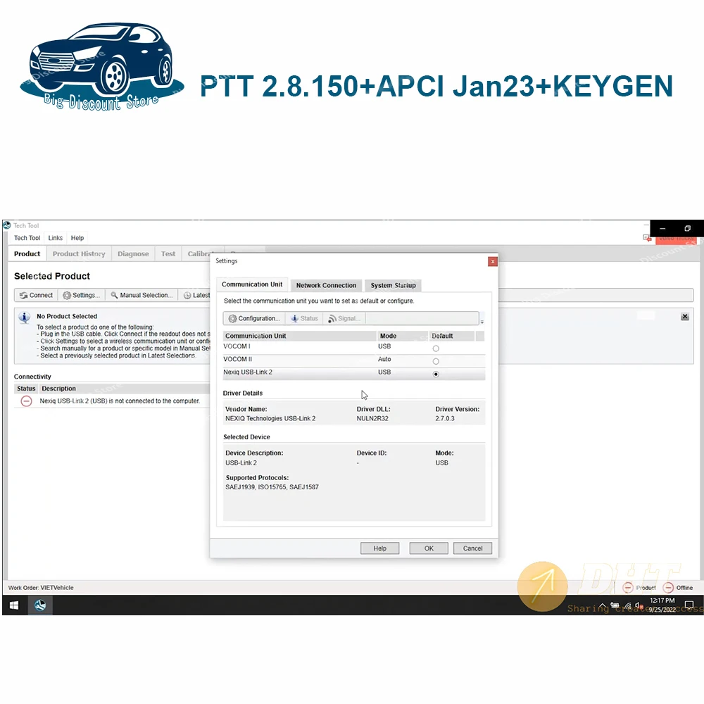 Premium Tech Tool 2.8.150 Vocom2 WIFI Software PPT 88890400 DEV2 Heavy Duty Truck Scanner Diagnostic software Multilingual