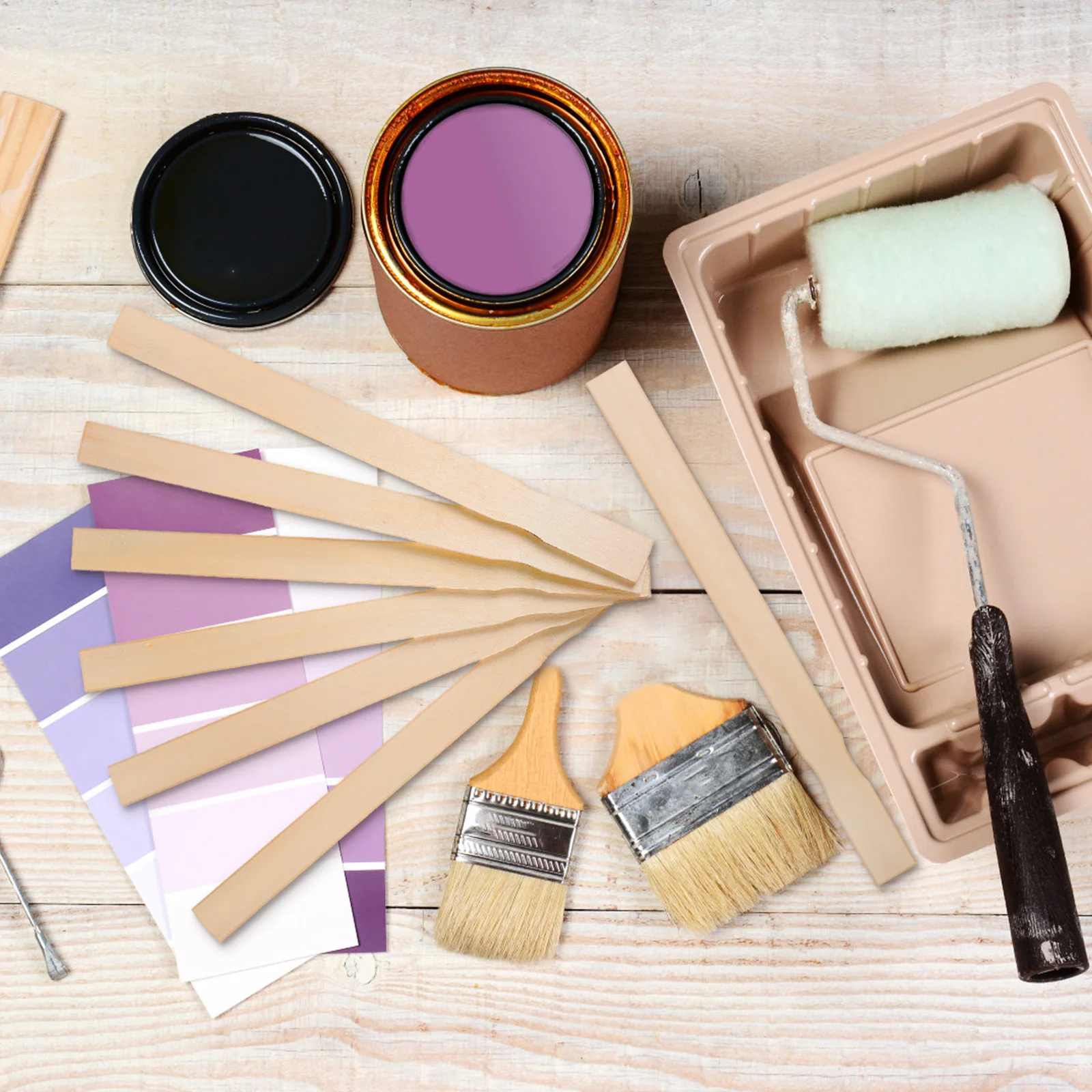 

25Pcs Wooden Stirrers Mixing Sticks Smooth Paint Stir Sticks Reusable Wood Craft Supplies for DIY Projects Paint Stirrer