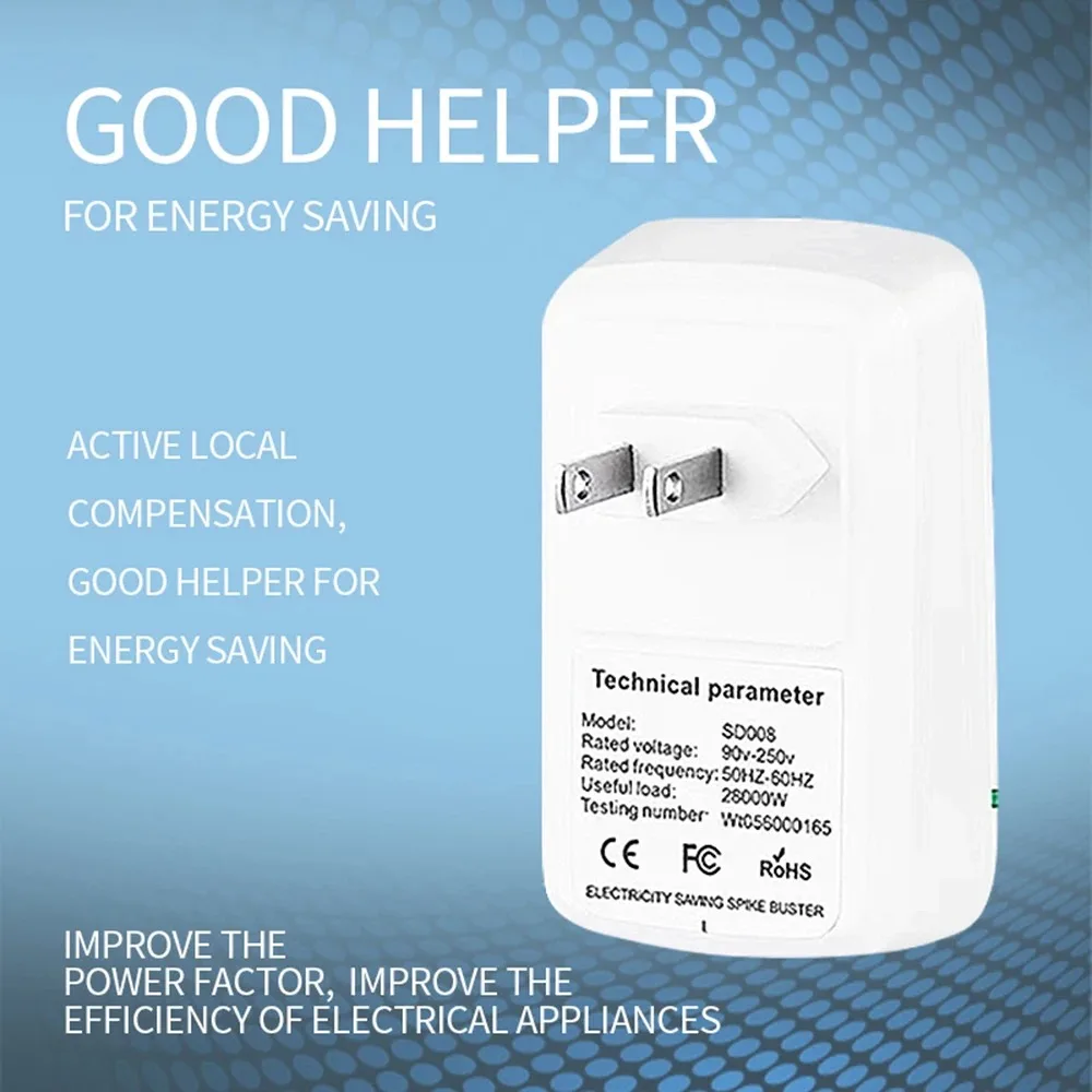 Electricity Saver pro Energy Saving Device 90V-250V EU Plug Voltage Stabilizer for Home And Office Use Consumption Reduction
