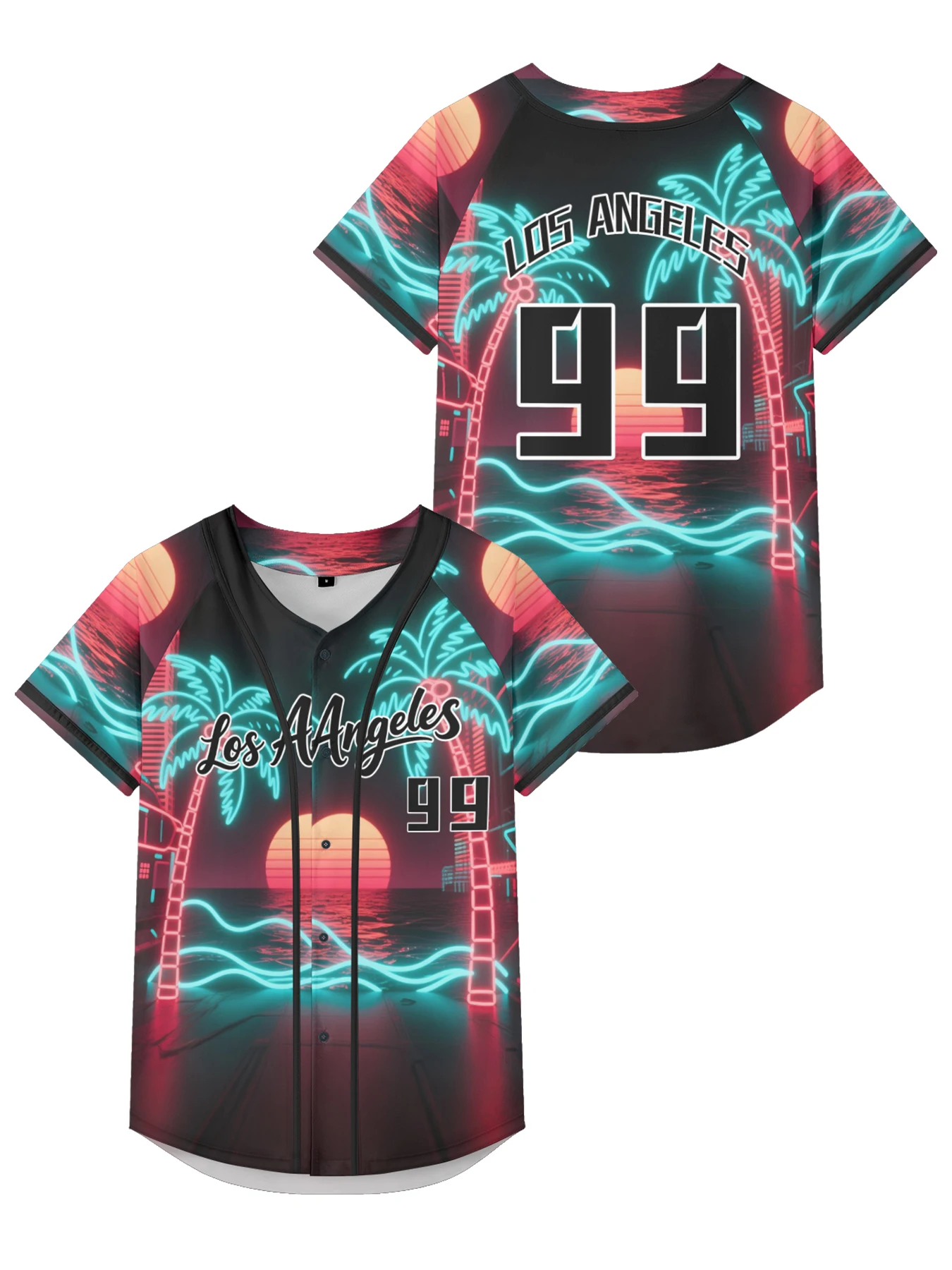 

Повседневная мужская майка Los Angeles с принтом, куртка в стиле Vaporwave, бейсбольная майка с короткими рукавами, топы в стиле хип-хоп на пуговицах