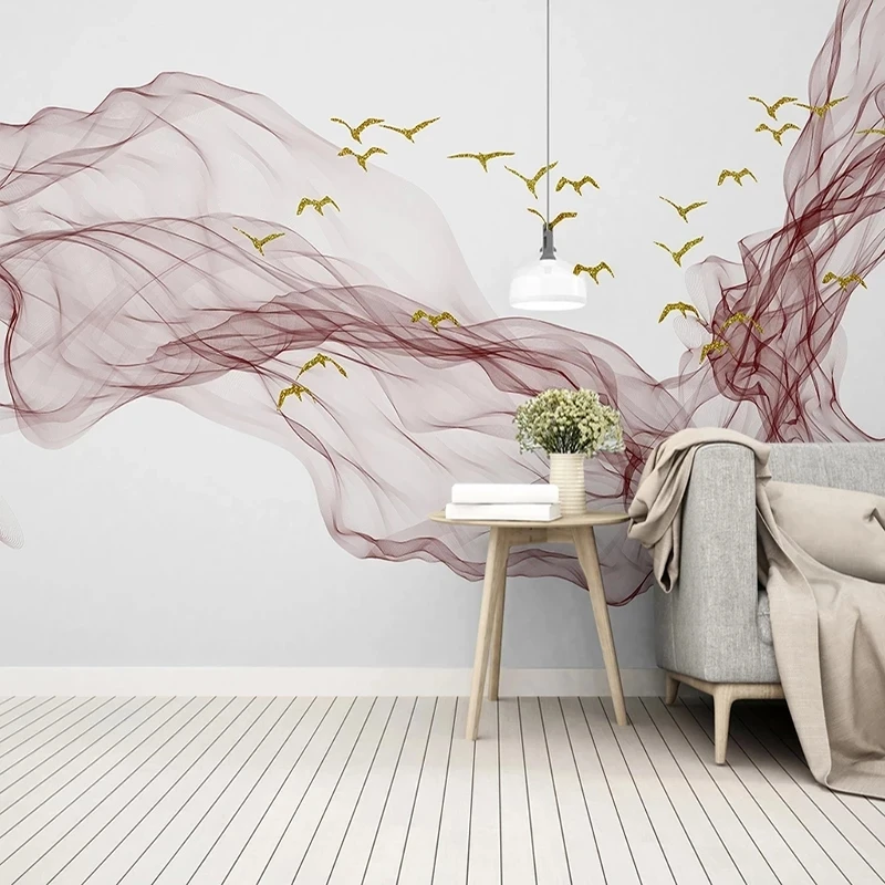 Custom 3D Wallpaper Modern Abstract Ink Line Landscape Mural Bedroom Living room sofa TV background wall restaurant wall fabric