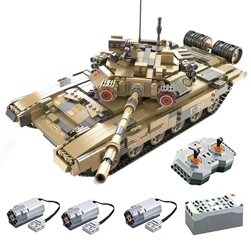 

1773 Piece Bricks Technical RC T-90 Main Battle Tank Military Car Model Building Blocks Boy Birthday Gifts Remote Control Toys