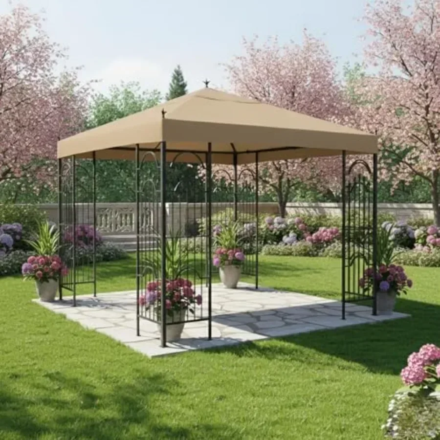 Reinforced RipLock 350 Replacement  Top Cover Compatible with Spears Finial 10' X 10' Gazebo Model 492801 - Beige