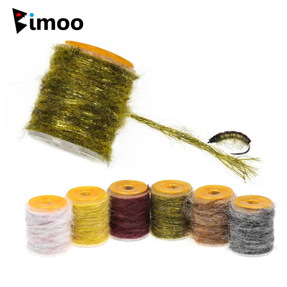 Bimoo 5M/Cuộn Dây Nhiều Màu Bẩn Lỗi Sợi Đốm Lồng Tiếng Ren Tôm Baetis Caddis Nàng Nymph Câu Cá Đồ Bay chất Liệu