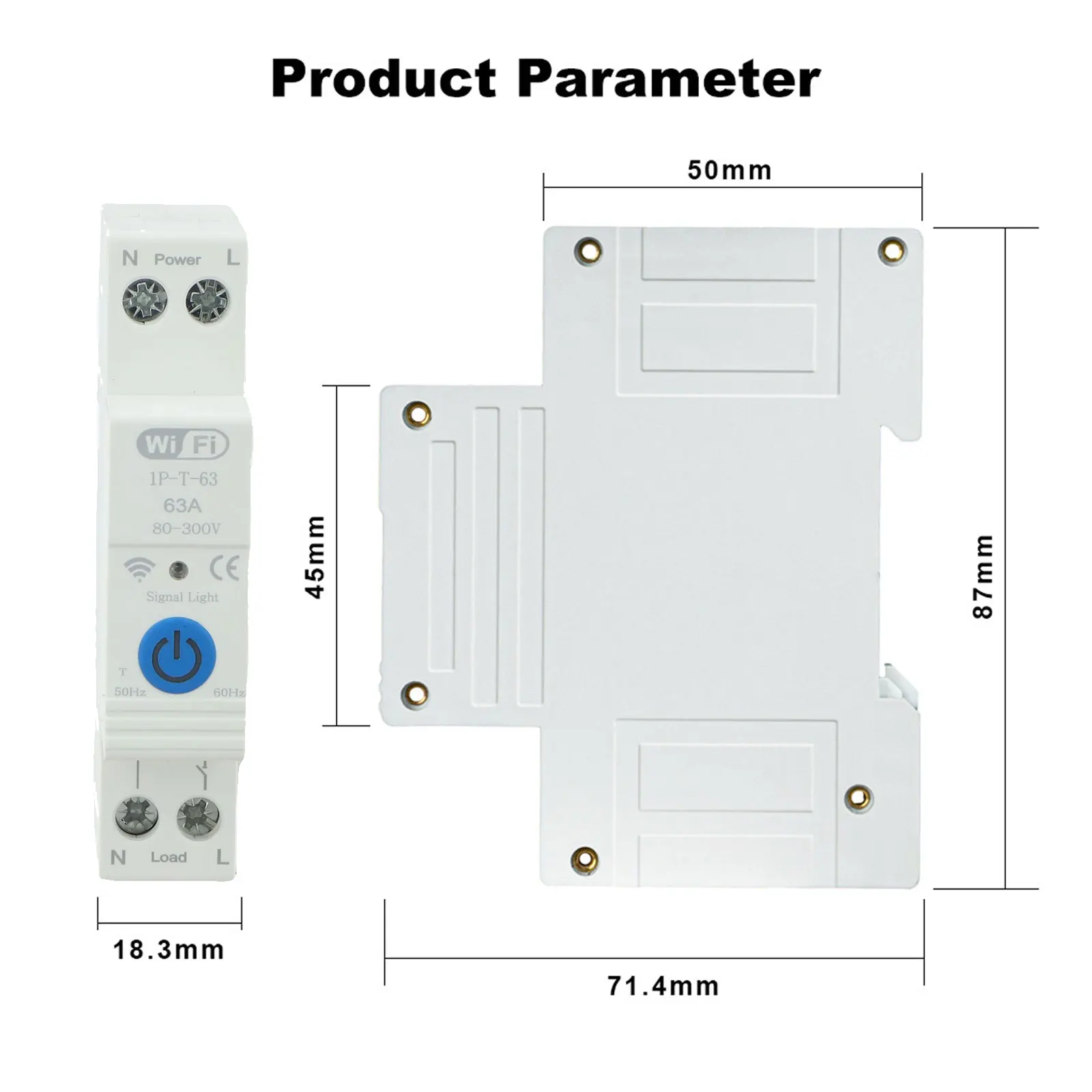 63A Smart Wifi Circuit Breaker with Voice Control Remote Leak Protection and Scheduling Features for Home Electrical Safety