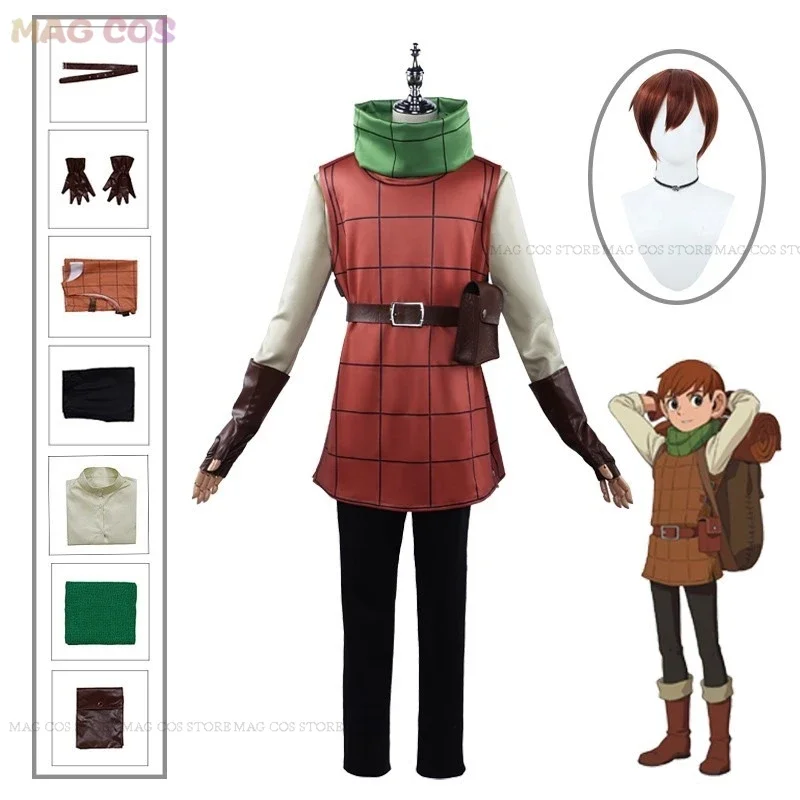 Anime Delicious in Dungeon Chilchuck Tims Cosplay Costume Chilchuck Tims Wig Uniform Full Set Adult Man Halloween Christmas Suit