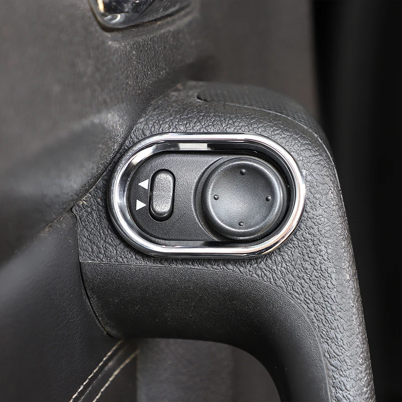 For Hummer H3 2005 2006 2007 2008 2009 Aluminum Alloy Silver Mirror Adjustment Button Frame Cover Trim Car Accessories