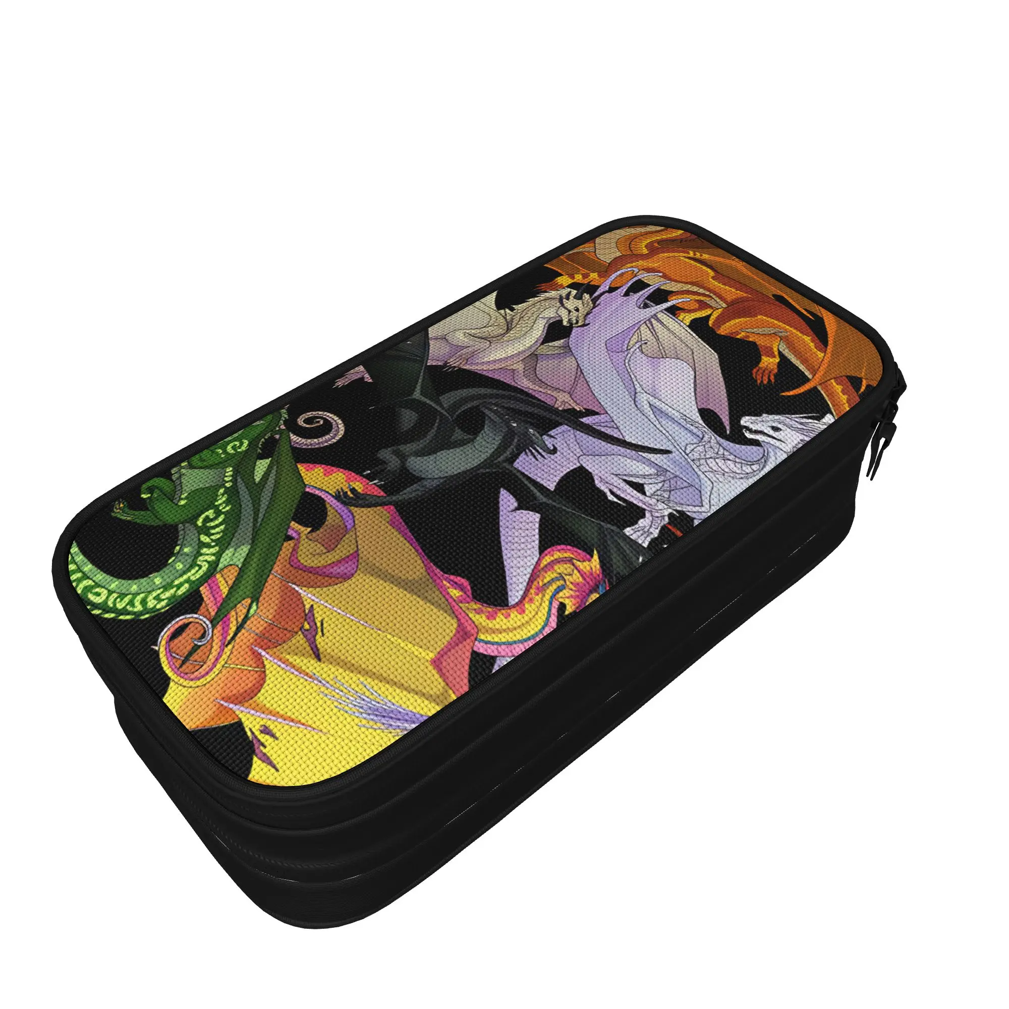 Wing Of Fire dragons Pencil Case  College Pen Box Child Double Layer Cool School Pencil Cases Custom Stationery