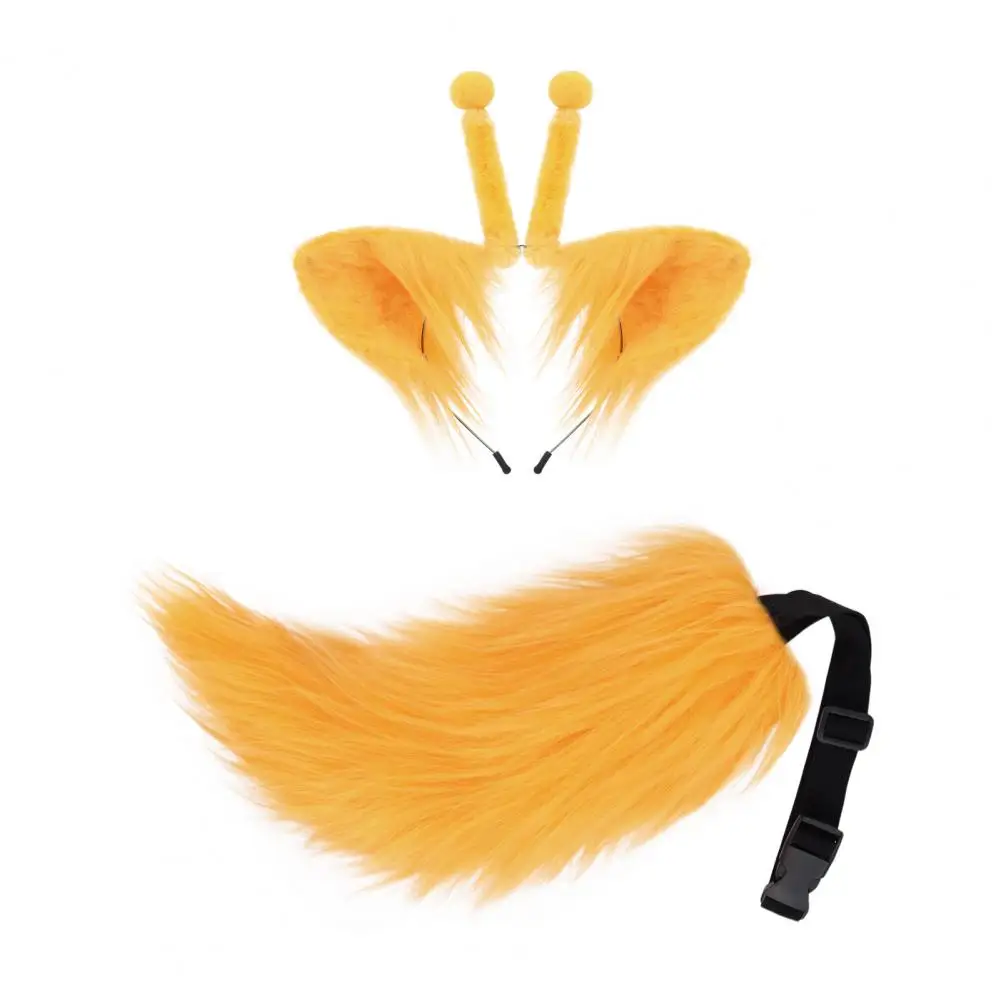 Cat Ears And Tail Set, Cute Kitten Ears Headband with Antennae for Halloween Party, Comic Con, Stage Performance 4