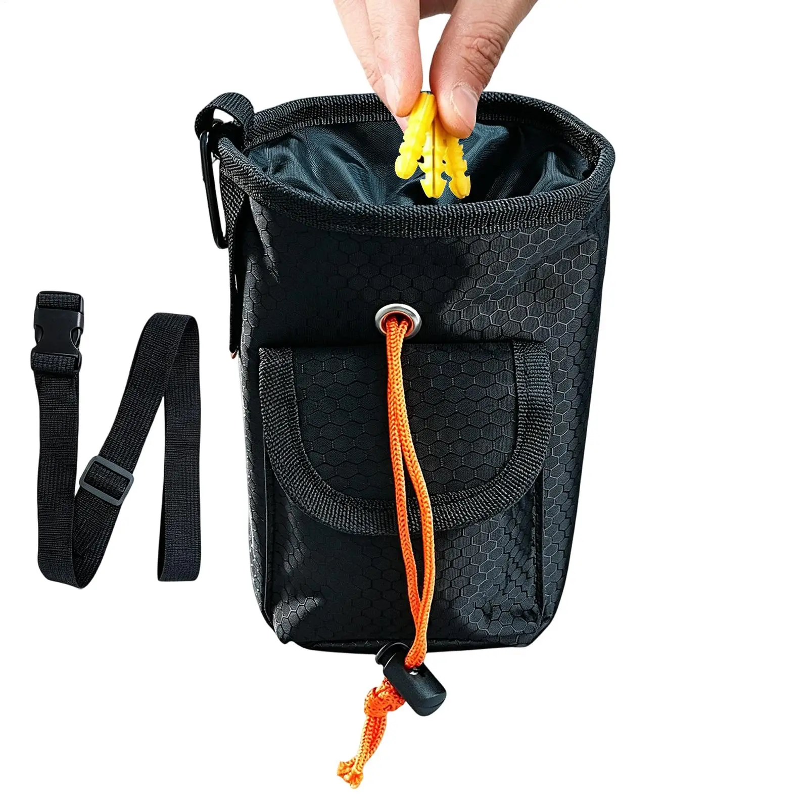 Rock Climbing Chalk Bag With Adjustable Belt Quick-Clip Drawstring Closure Gym Bouldering Pouch Lightweight Chalk Holder