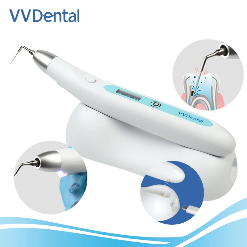 Raiz Dental Alta Rotação LED Pen, Canal Irrigação Cleaner com Luz de Tratamento, Portátil Portátil Vibração de Baixa Velocidade, Odontologia