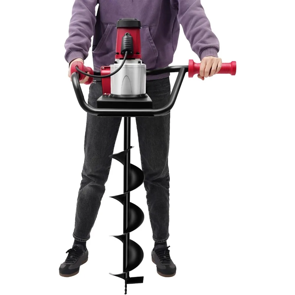 

1500W Electric Post Hole Digger, 1.6HP 200RPM Earth Auger Dig Hole with Pure Copper Motor, Overload Protection Fence Post Holes