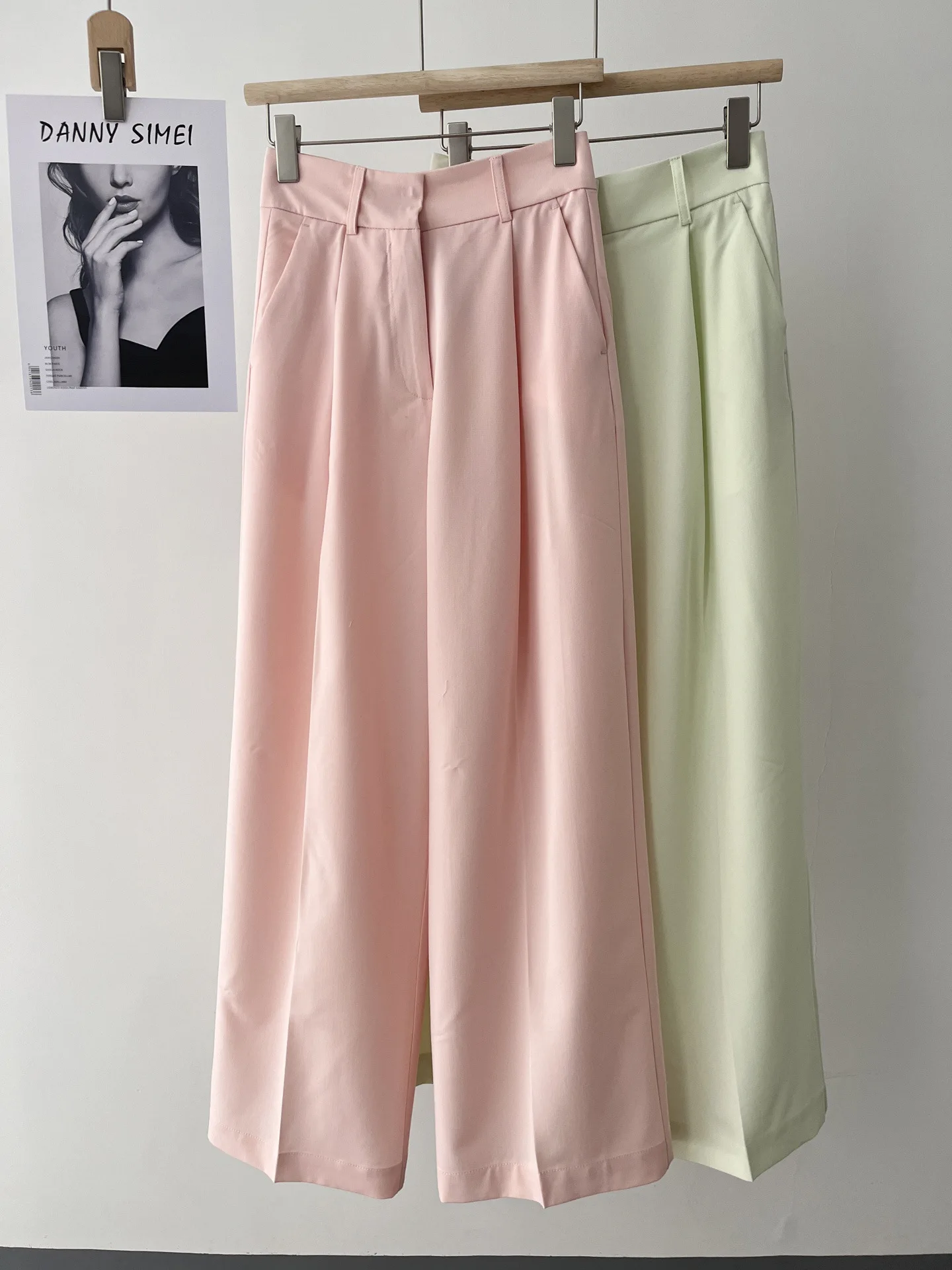

Women's loose version light-colored casual pants wide-leg pants spring new product 41a-0521