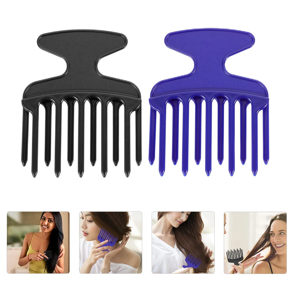 2 Pcs Comb Hair Salon Metal Barber Combs Abs Styling Tooth Smooth Stylish Brush Man Hairdressing