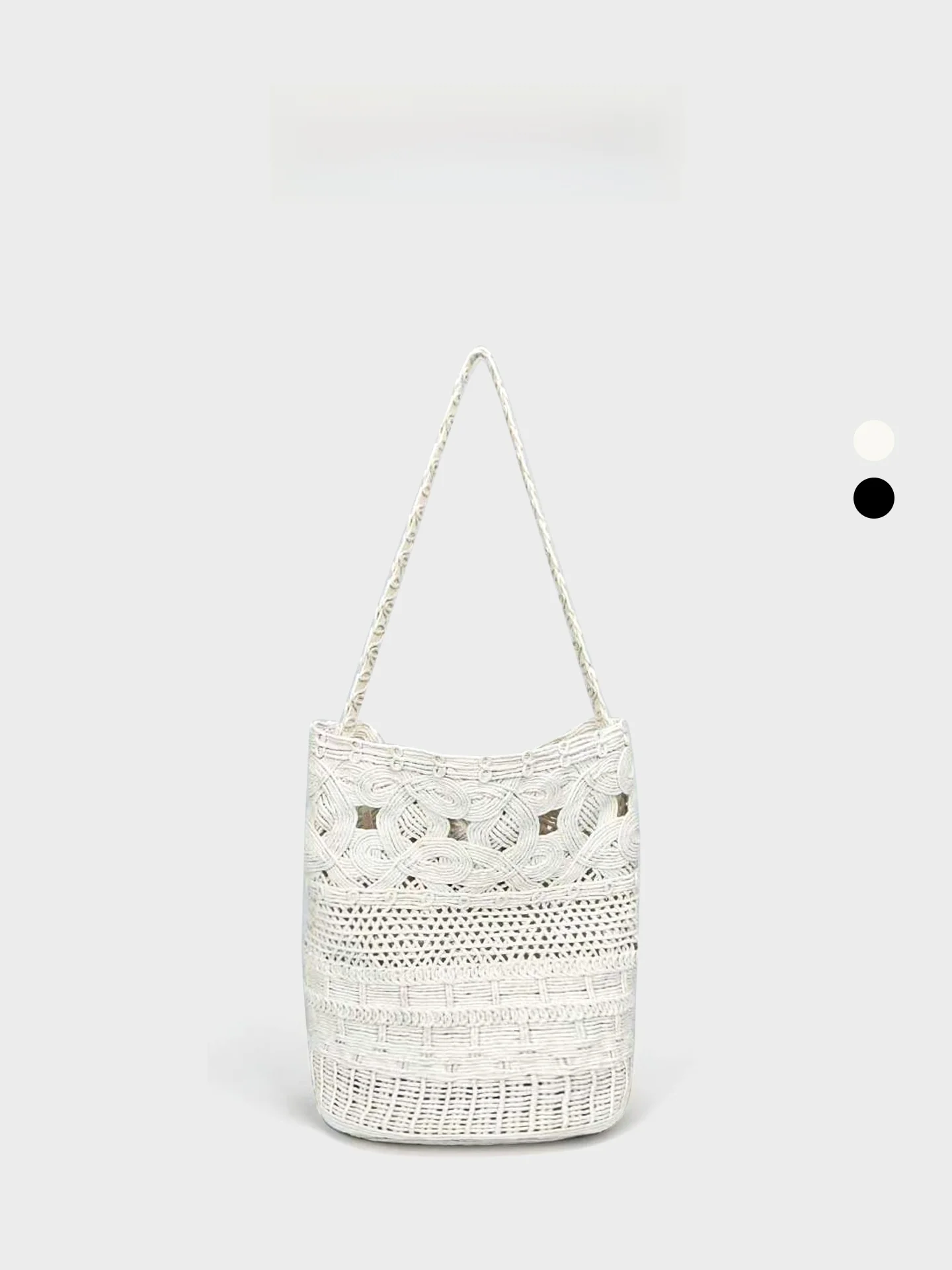 

Orange Girl Internet Famous Hollow out Woven Bucket Bag Women's Shoulder Bag Vacation Casual Simple Style Medium Size Cotton ...