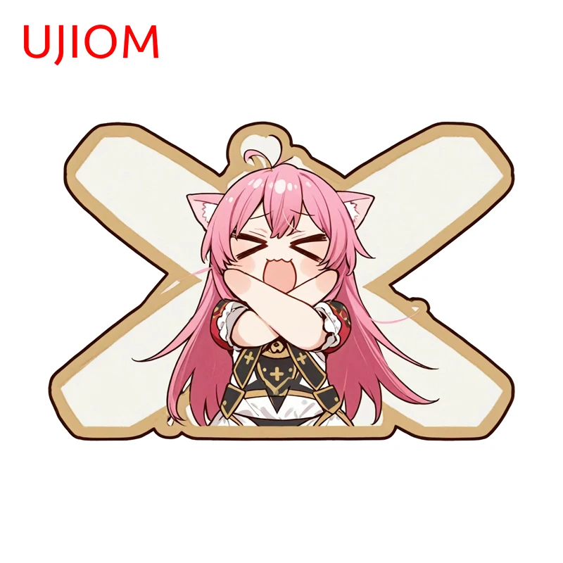 UJIOM Hololive Sakura Miko Cat Ears Girl Wall Sticker Popular Enchanting Unique Sunscreen Decal Surfboard Skateboard Decor