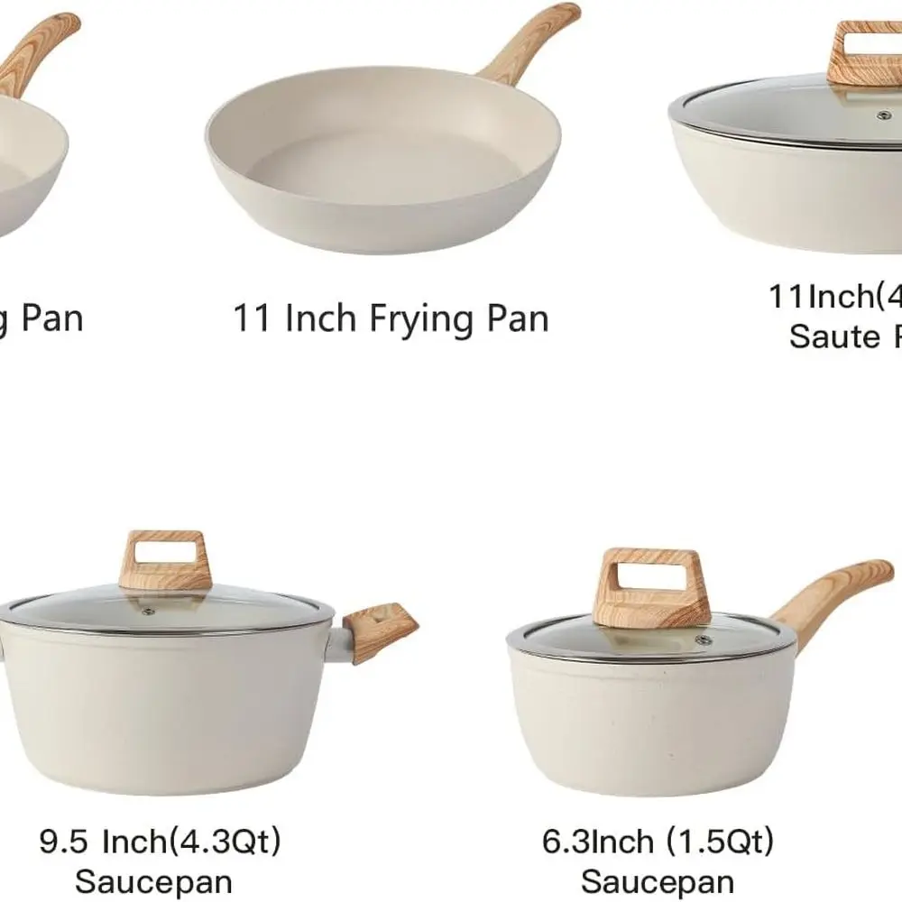 16-Piece Non-Stick Cookware Set with Pots and Pans for Easy Cooking